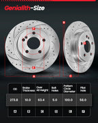 Rear Drilled Brake Rotors & Ceramic Pads for Subaru Crosstrek (2016–2021)
