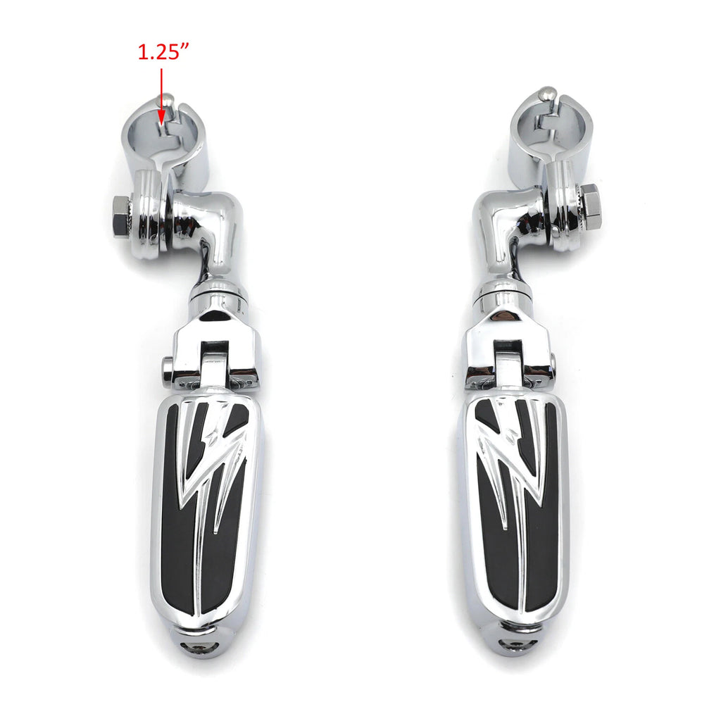 Chrome Flash 3" FootPeg for Yamaha XV250, Harley Dyna Touring