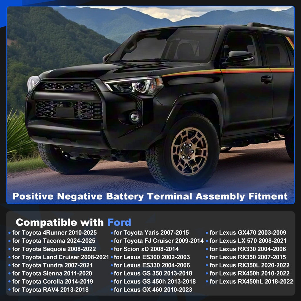 Positive Negative Battery Terminal Kit for Toyota 4Runner, Corolla, Lexus 