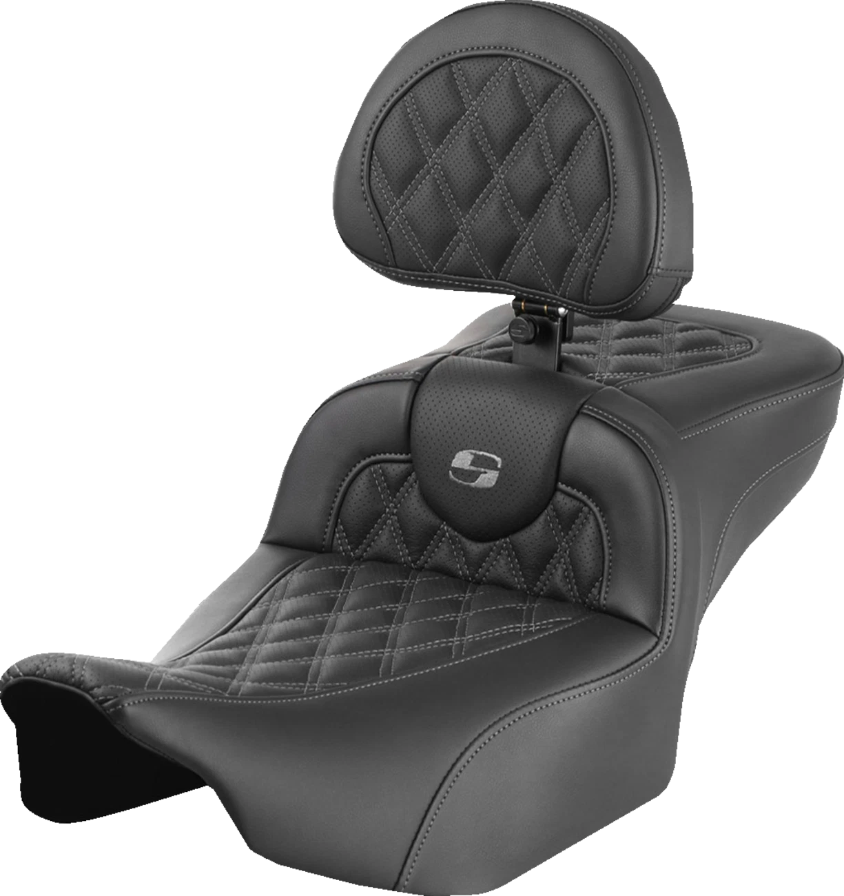 SADDLEMEN Roadsofa Extended Reach Seat with Backrest for Harley Davidson