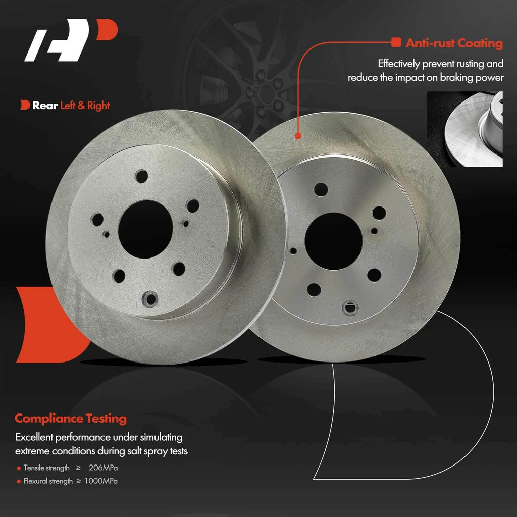 Ceramic Pads and Rear Disc Brake Rotors for Toyota Matrix (2009–2013)