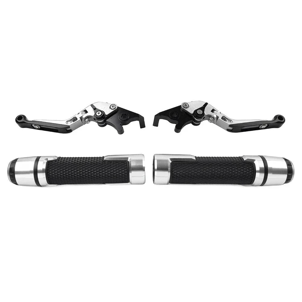 Silver Extendable Brake Clutch Lever Grip Set for Honda CB1100 CB1300 (2013-2023)
