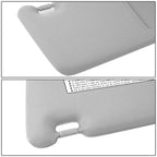 Right Passenger Side Sun Visor for Toyota Venza (2009–2016) OE Style Grey