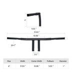 1.25'' 8" Rise T-Bars Handlebar for Harley Sportster Dyna Touring
