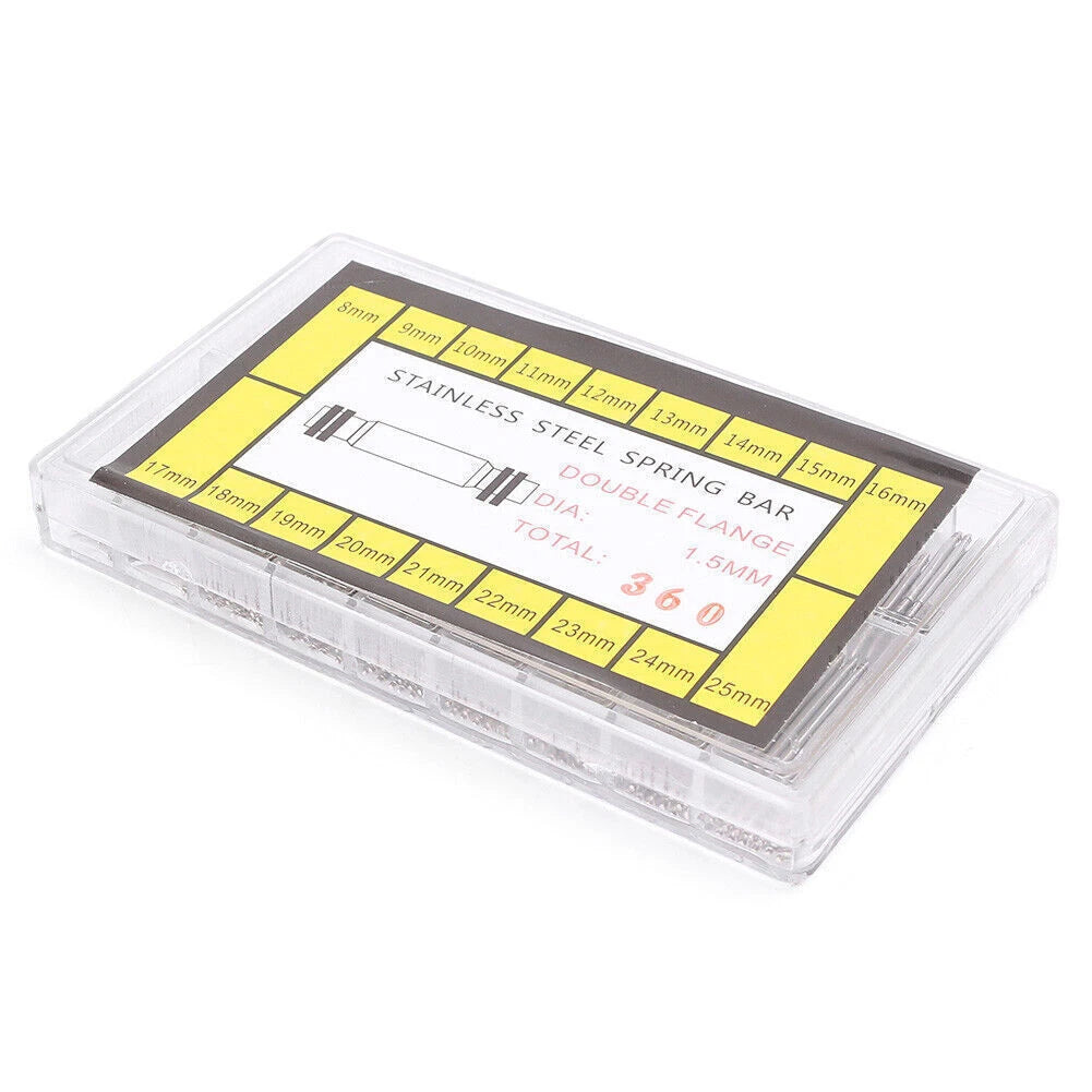Watchmaker Repair Tools Set of 360 Spring Bars Link Pins 8-25mm