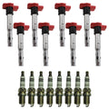 Set of 8 Ignition Coils & Spark Plugs for Audi R8 (2007–2015)