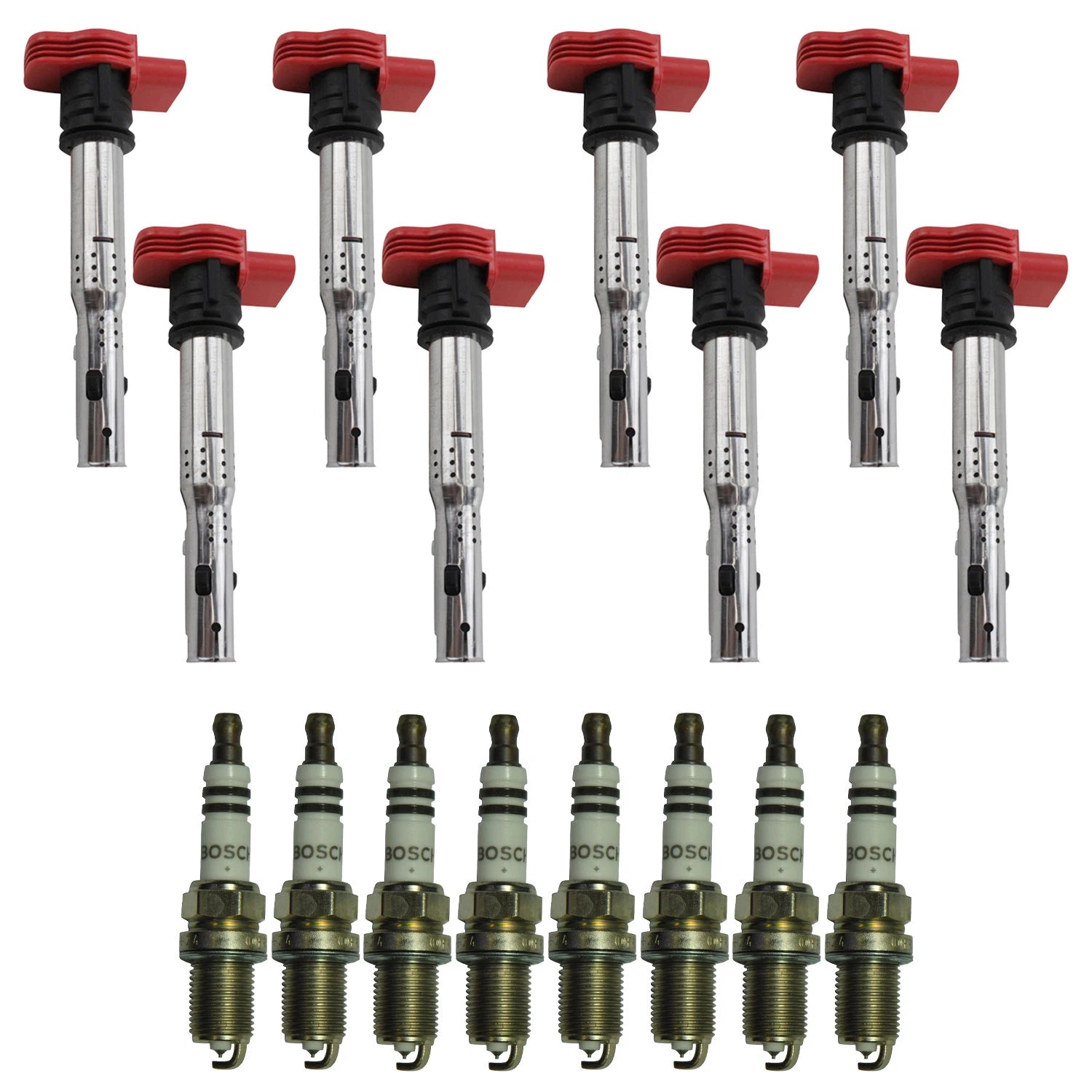 Set of 8 Ignition Coils & Spark Plugs for Audi R8 (2007–2015)