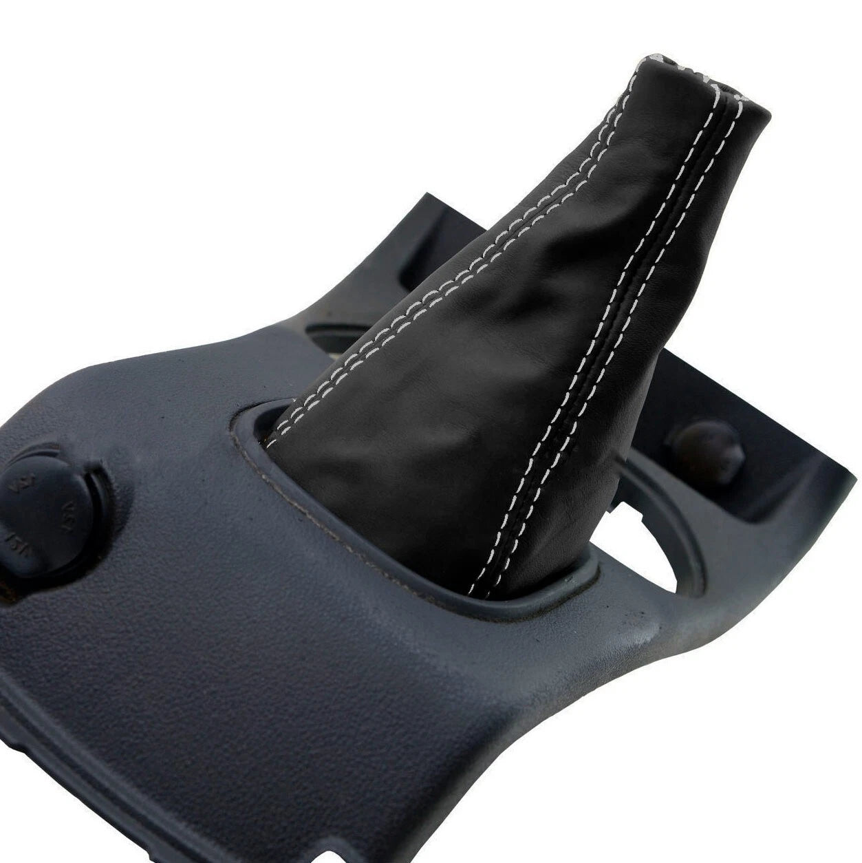 Leather Manual Shift Boot for Chevrolet Cobalt (2005–2010) White Stitch