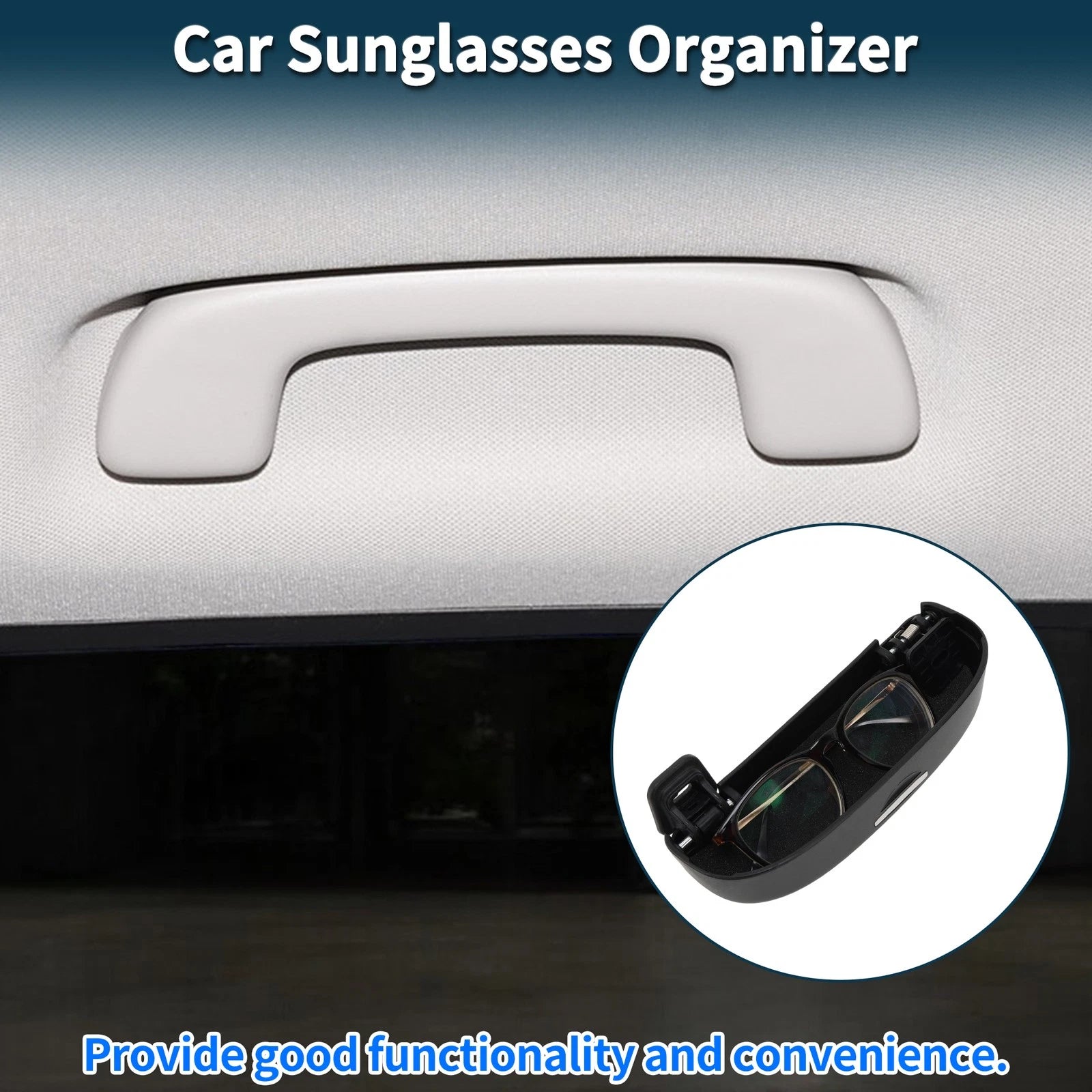 Car Sunglasses Case for Volkswagen T-Roc (2017–2024) ABS Black Set of 1