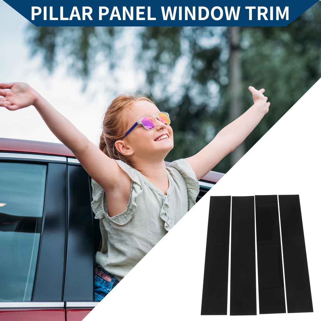 Set of 4 Car Pillar Window Trim for Lincoln Mark LT (2006–2008) & Ford F-150 (2004–2014) Black