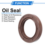 Set of 2 Oil Seal Rotary Shaft Seal FKM Rubber 28x42x7mm
