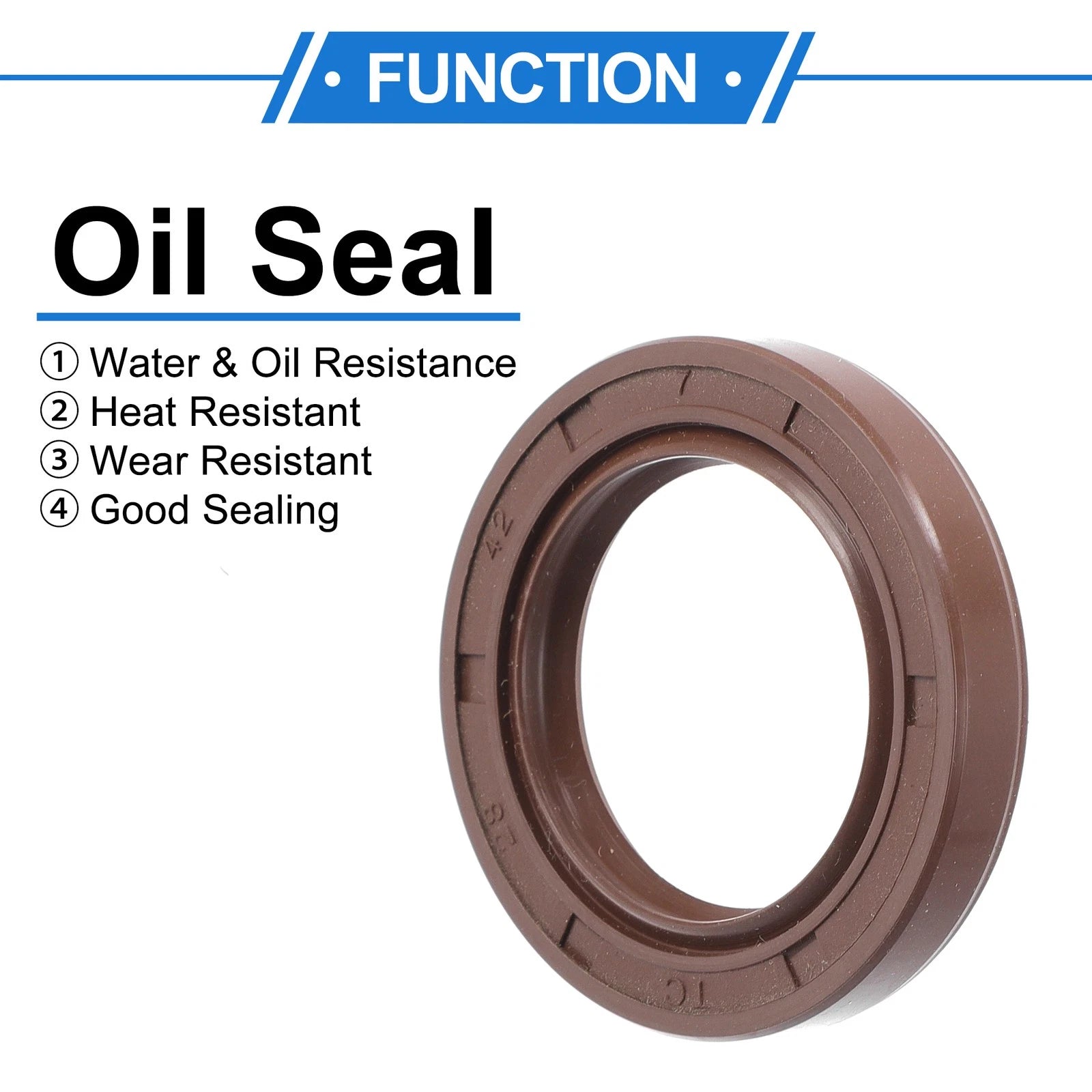 Set of 2 Oil Seal Rotary Shaft Seal FKM Rubber 28x42x7mm
