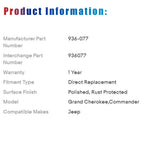Rear Drive Shaft for Jeep Grand Cherokee Commander (2005–2010)