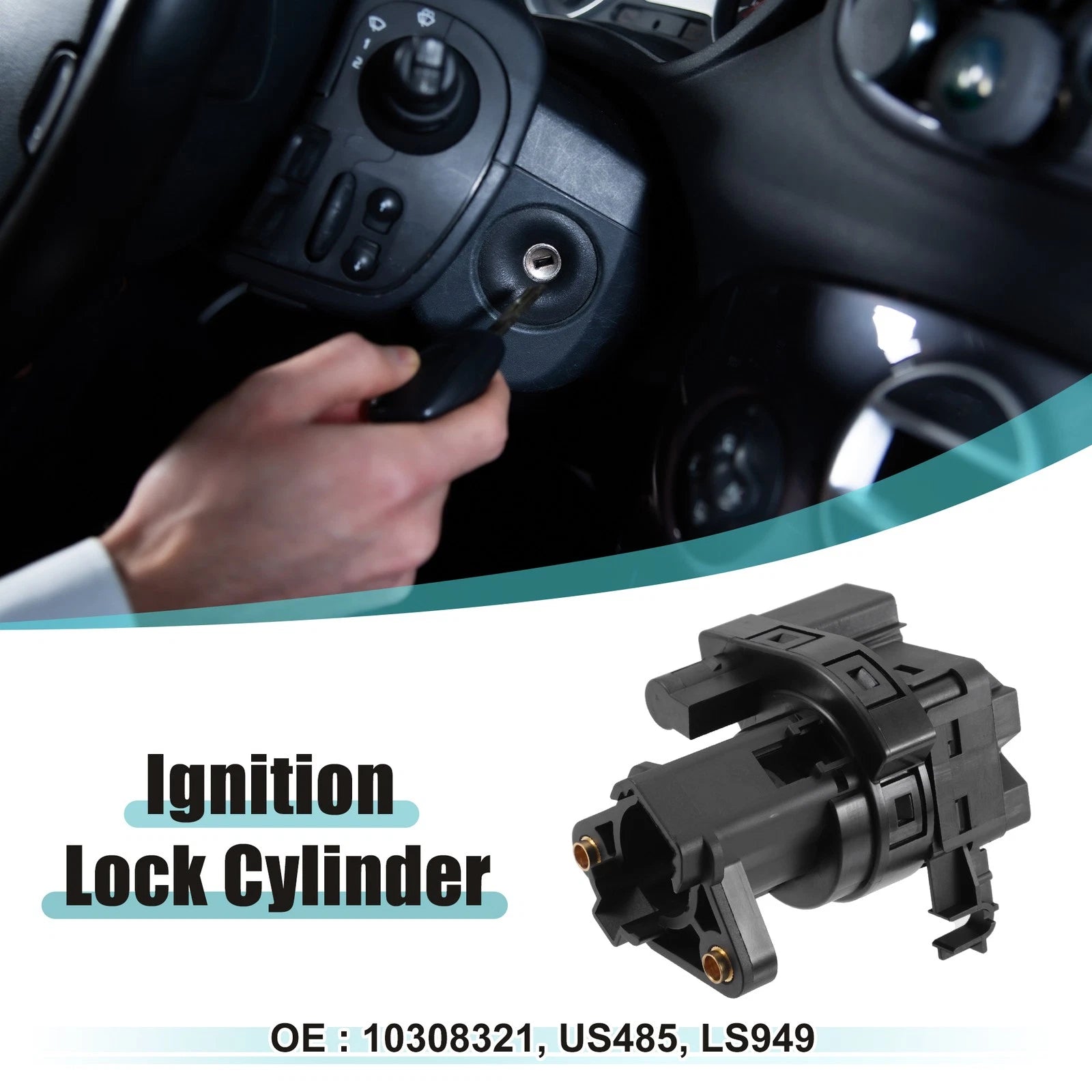 Ignition Switch Cylinder Lock Assembly for Chevrolet Corvette (1997–2004) Black