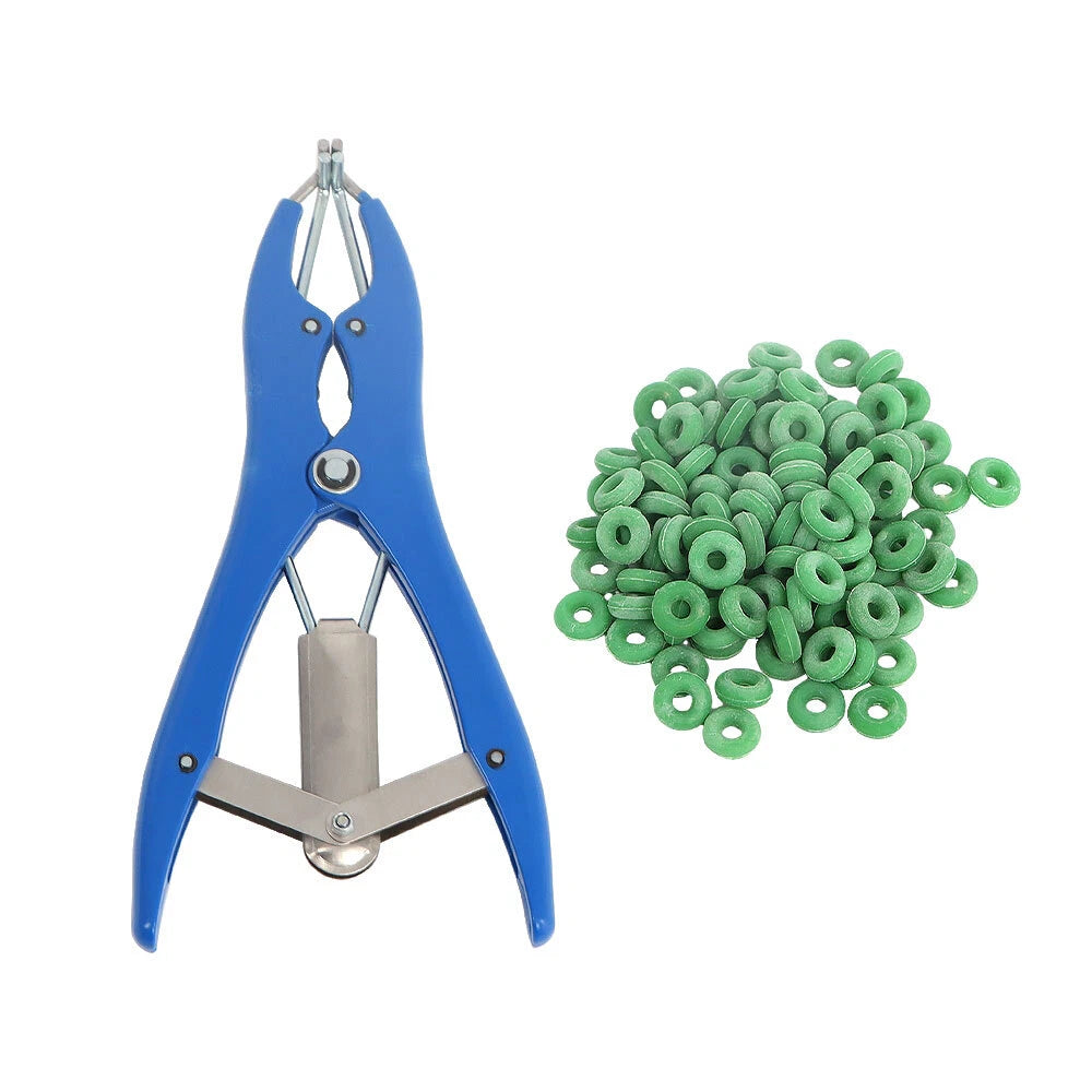 Castration Bander with 100 Rings for Cattle Goat Cow