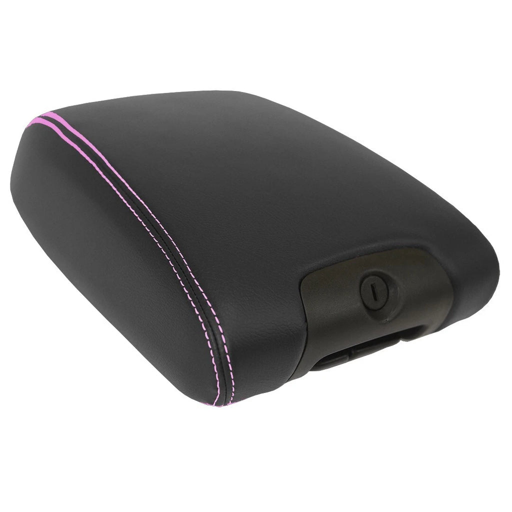 Leather Console Armrest Cover for Jeep Wrangler (2011–2017) Pink Stitch