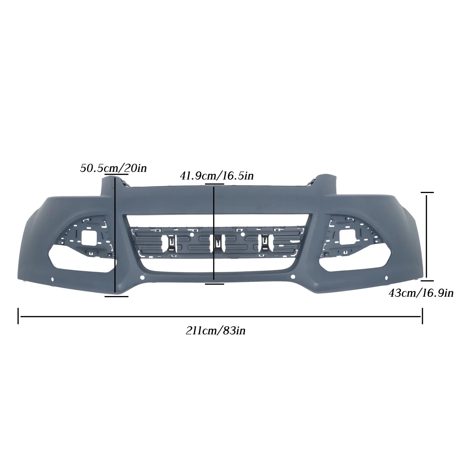 Front Upper Bumper Cover with Sensor Hole for Ford Escape (2013â2016)