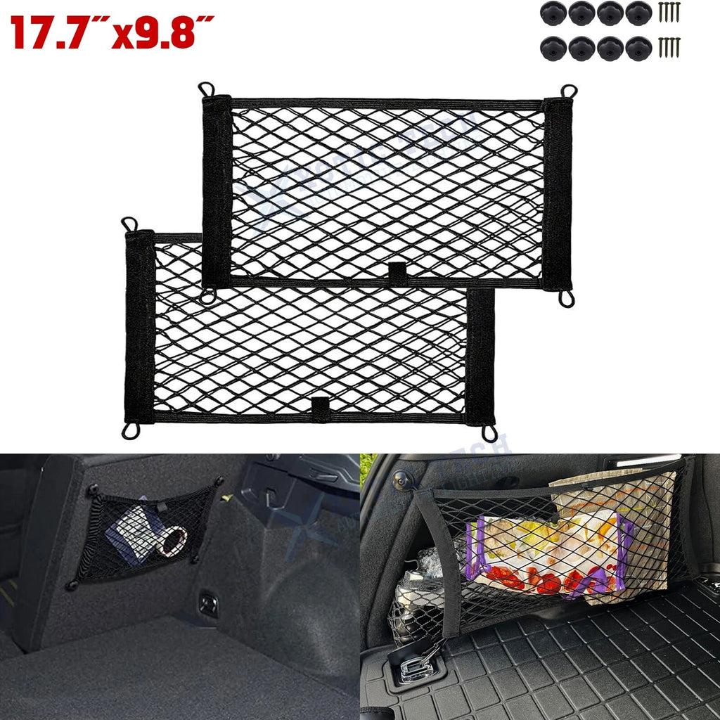Small Cargo Net for Trunk for Car (2 Pack) (Universal Fit, 2-Piece)