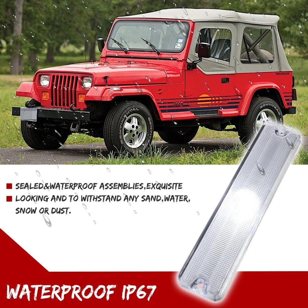 Set of 2 Clear Fender Side Marker Lights with LED for Jeep Wrangler YJ