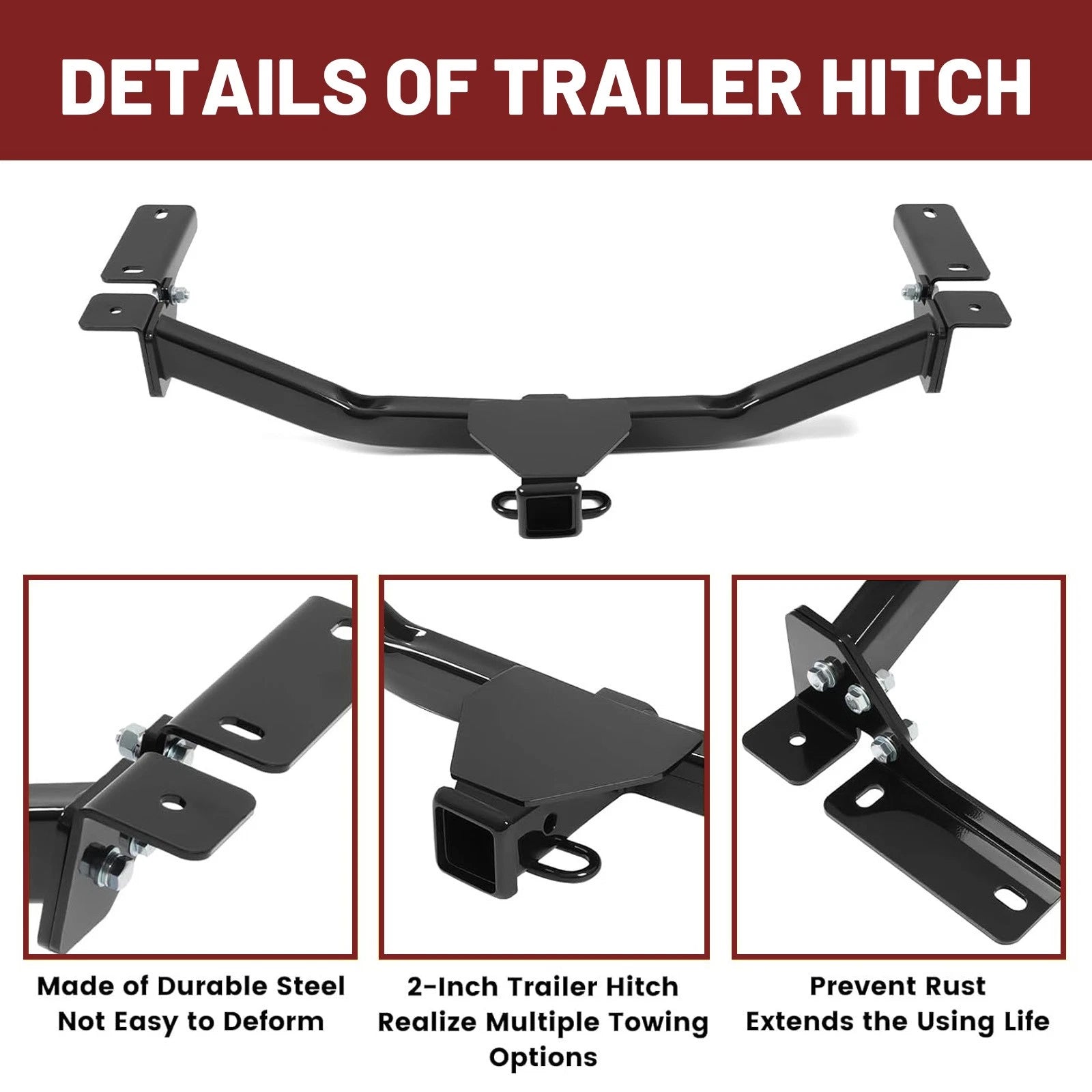 2" Receiver Class 3 Trailer Hitch for Ford Edge (2007–2014) / Lincoln MKX (2007–2015)
