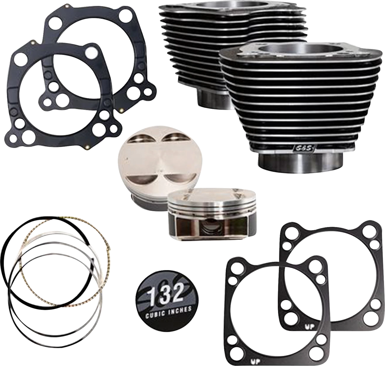 S&S Cycle 132" Cylinder Kit for Harley Davidson (2017–2023) - Black Granite