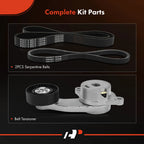 3X Serpentine Belt Drive Component Kit for Ford Escape Fusion (2009–2012)