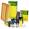 Set of 4 Mann Filters & 4 NGK Ruthenium HX Spark Plugs for Audi VW
