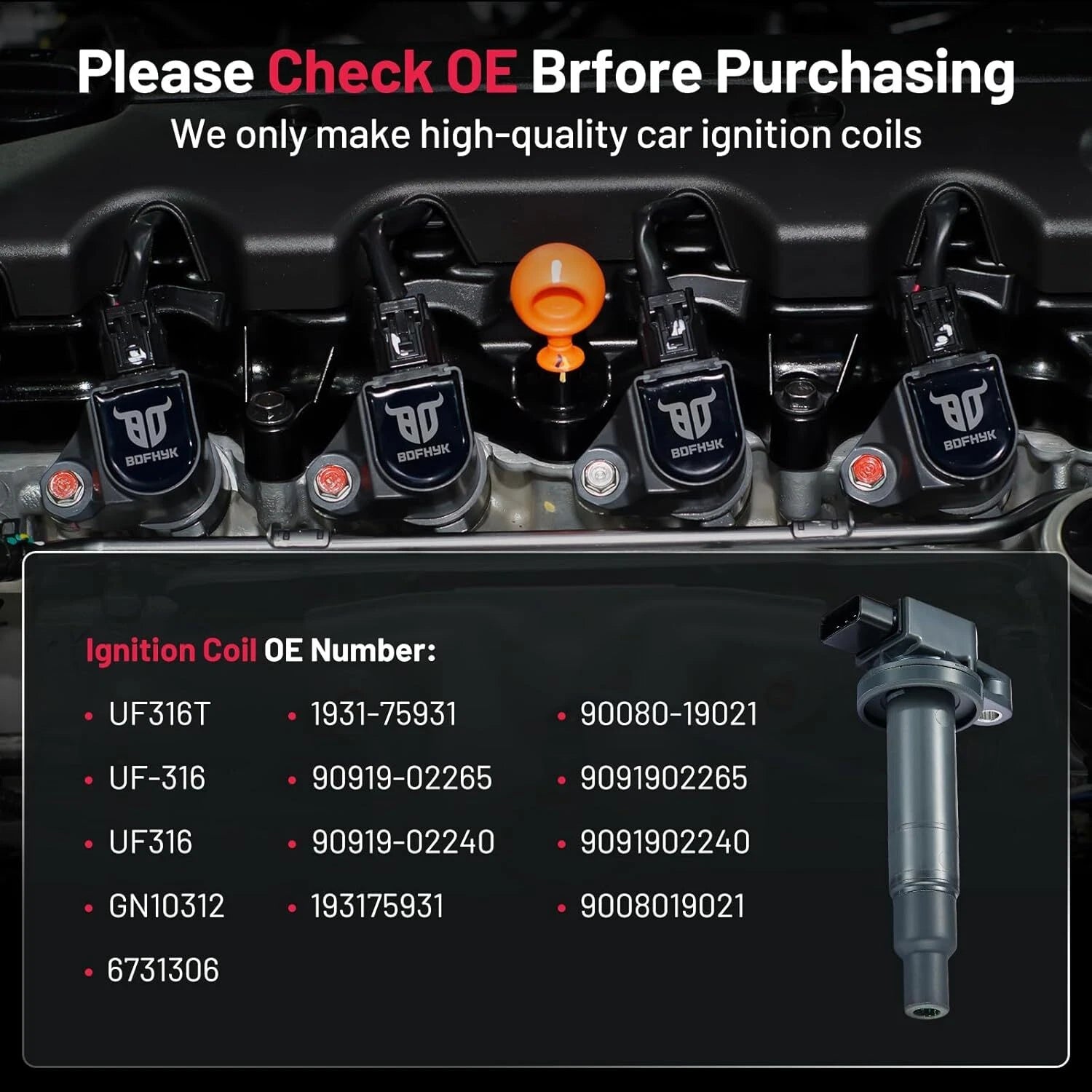 Ignition Coils for 2004-2006 Scion xB 1.5L L4 (4-Pack)