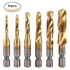 6pcs Thread Tap Set M3 M5 M6 M8 M10 for Various Materials