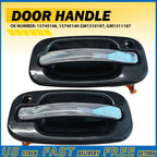Set of 2 Chrome Black Exterior Door Handles for GMC Silverado 