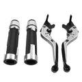 Silver Extendable Brake Clutch Levers & Handlebar Grips for Suzuki GSXR150