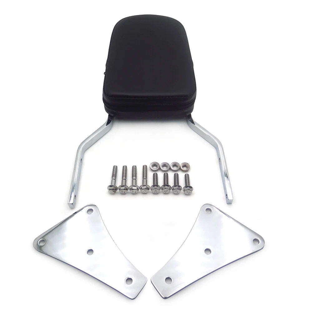 Chrome Flame Backrest Sissy Bar with Leather Pad for Kawasaki Vulcan 1500 (1986–2013)