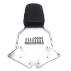 Chrome Flame Backrest Sissy Bar with Leather Pad for Kawasaki Vulcan 1500 (1986–2013)