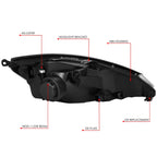 Headlight Lamp Assembly for Ford Focus (2003–2004) Driver Side Black Housing