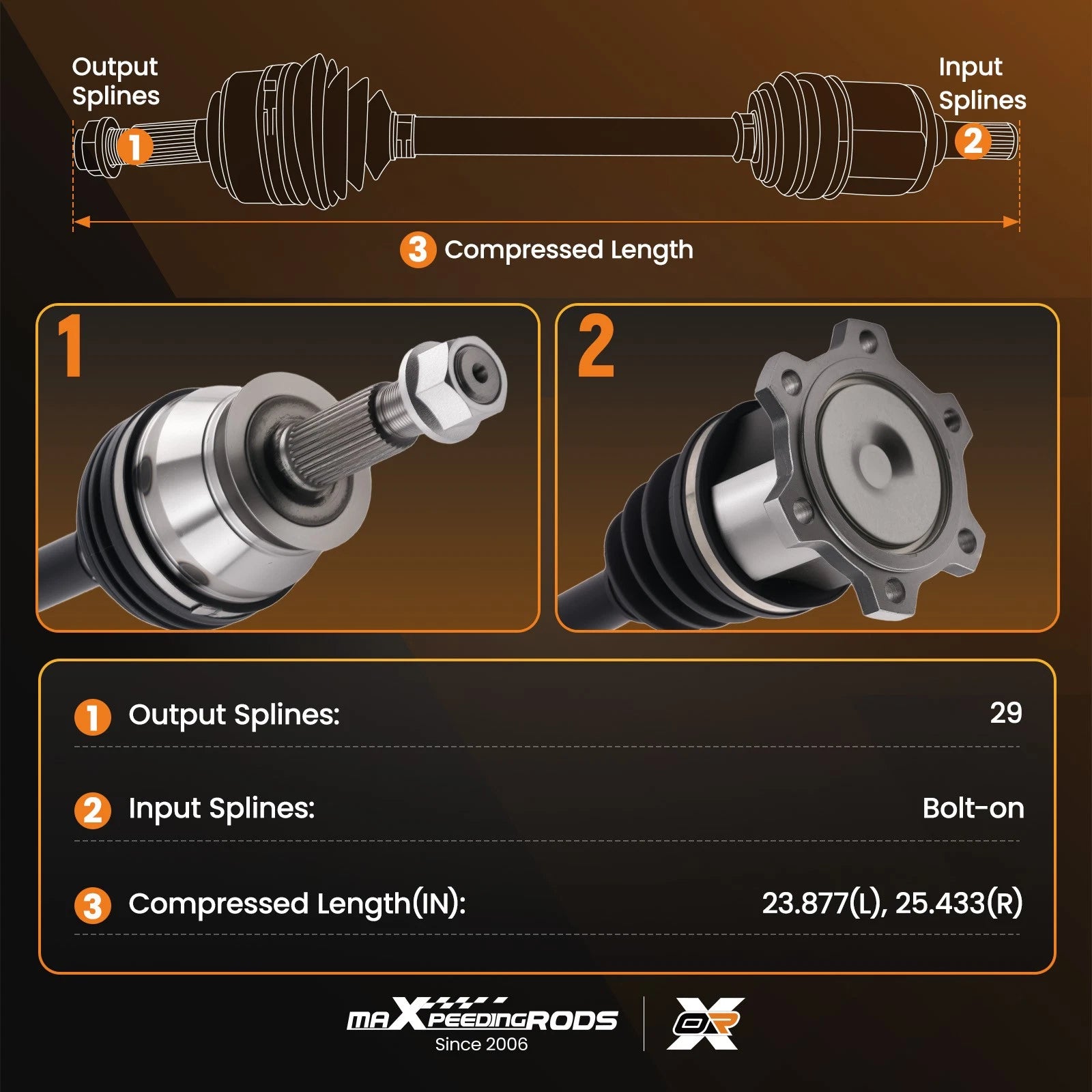 CV Axle Pair for Infiniti G35 Nissan 350Z (2003–2009)