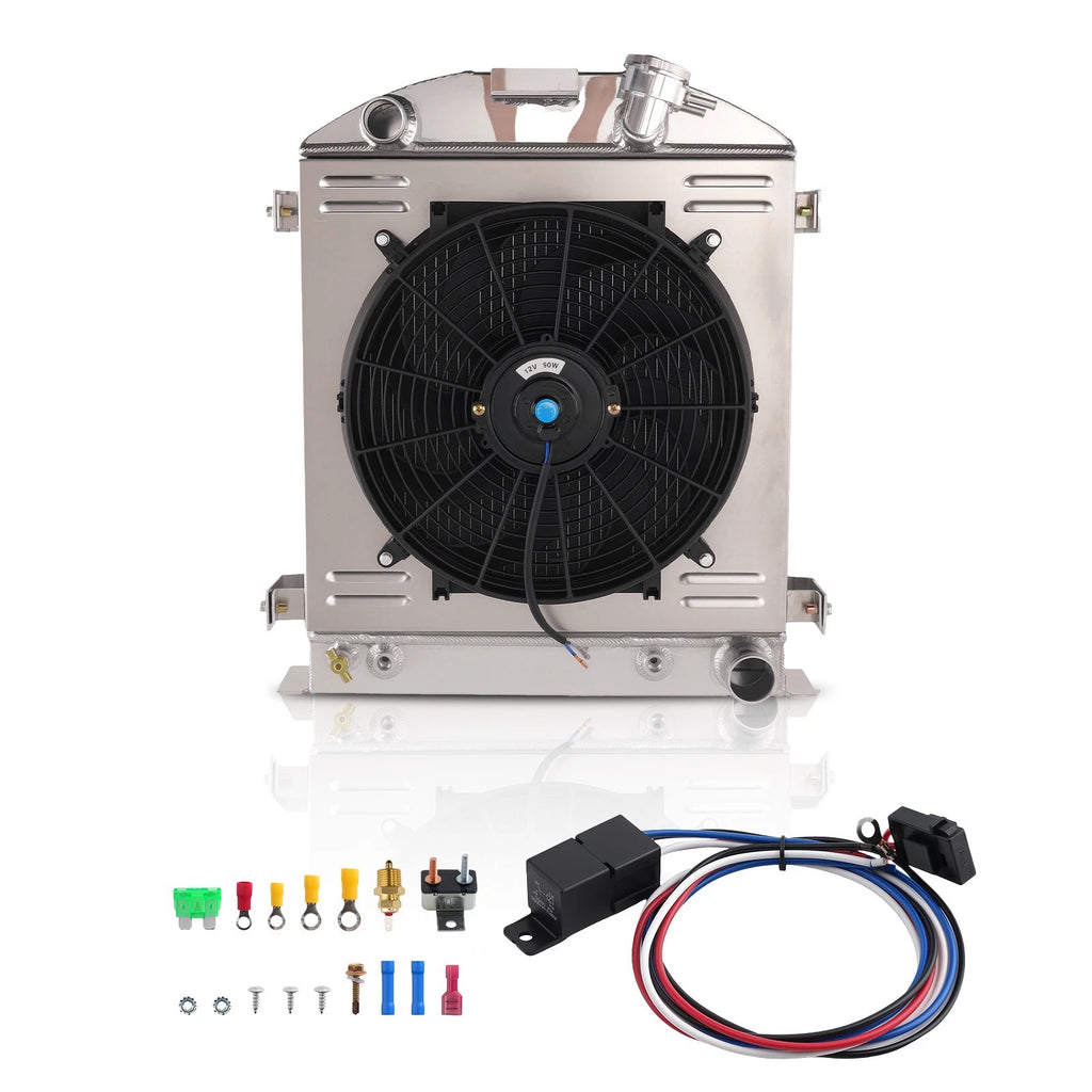 3 Row Aluminum Radiator Fan for Ford Chopped Hot Rod (1932)