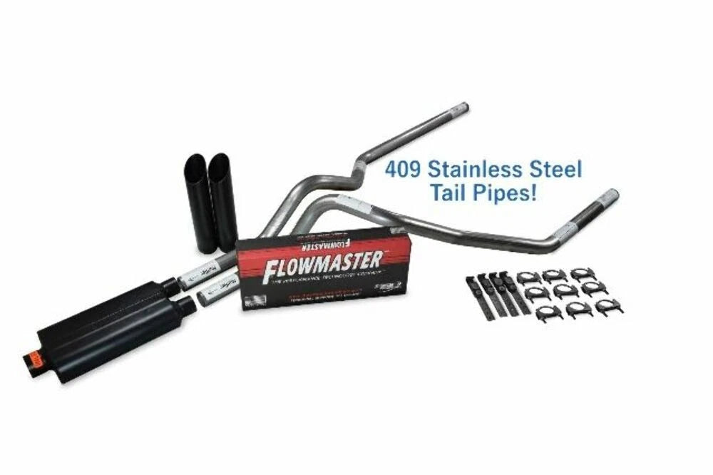 Dual Exhaust Kit for Dodge Ram 1500 (2019–2025) - 2.5" Stainless, Black Tips