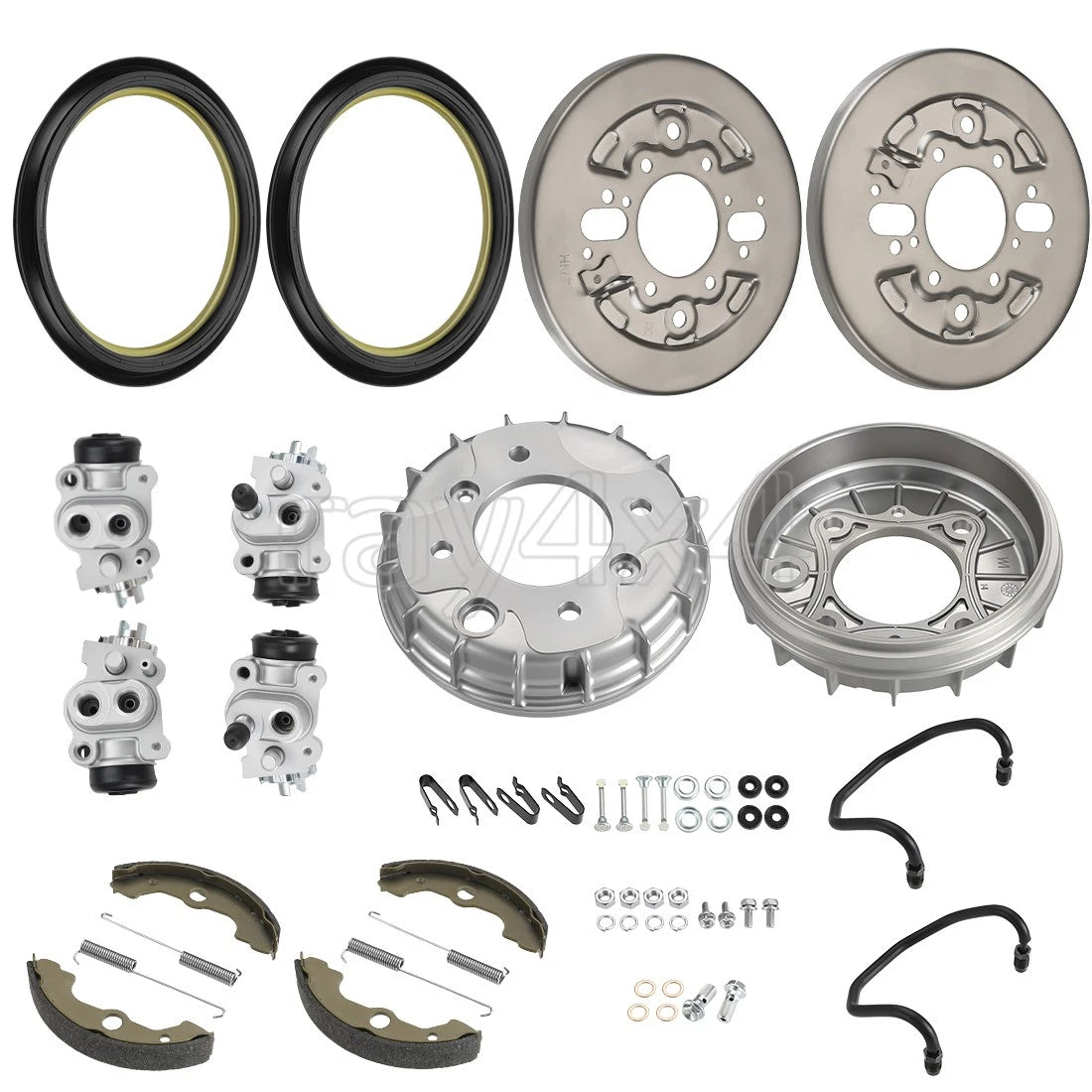 Front Brake Drums Plate Shoes Kit for Honda Foreman 400 TRX400FW (1995–1998)