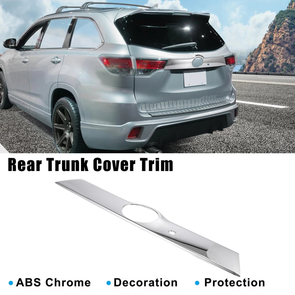 Chrome Plated ABS Rear Trunk Cover Trim for Toyota Highlander (2014–2018) 782685040877