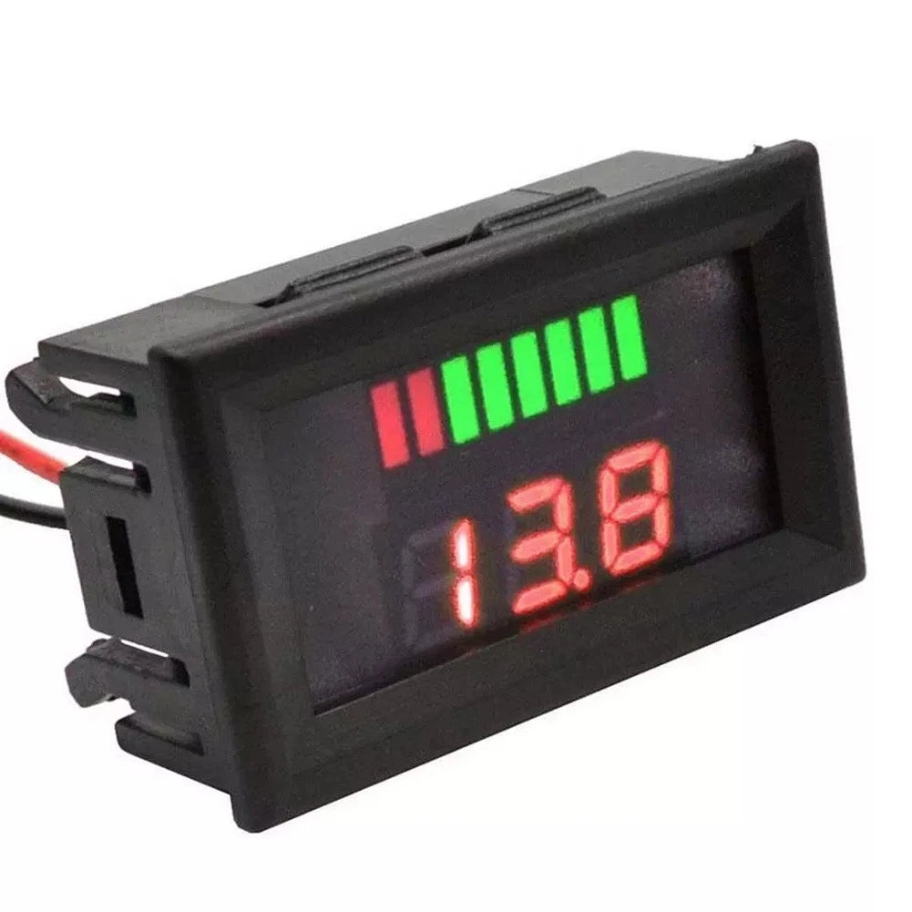 LED Digital Voltmeter Battery Gauge for Car Marine Motorcycle (12V-72V)