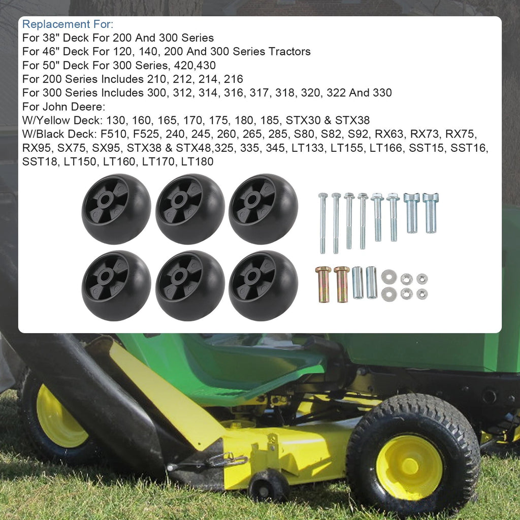 6PK Anti Scalp Deck Wheel Kits for John Deere (Fits Various Models)