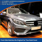 Front Bumper Tow Hook Cover for Mercedes-Benz (2019-2023) Black Metallic