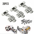 Set of 20 Soft Close 35mm Cabinet Hinges for Kitchen Cupboard Doors