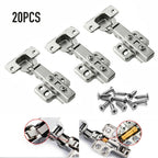 Set of 20 Soft Close 35mm Cabinet Hinges for Kitchen Cupboard Doors