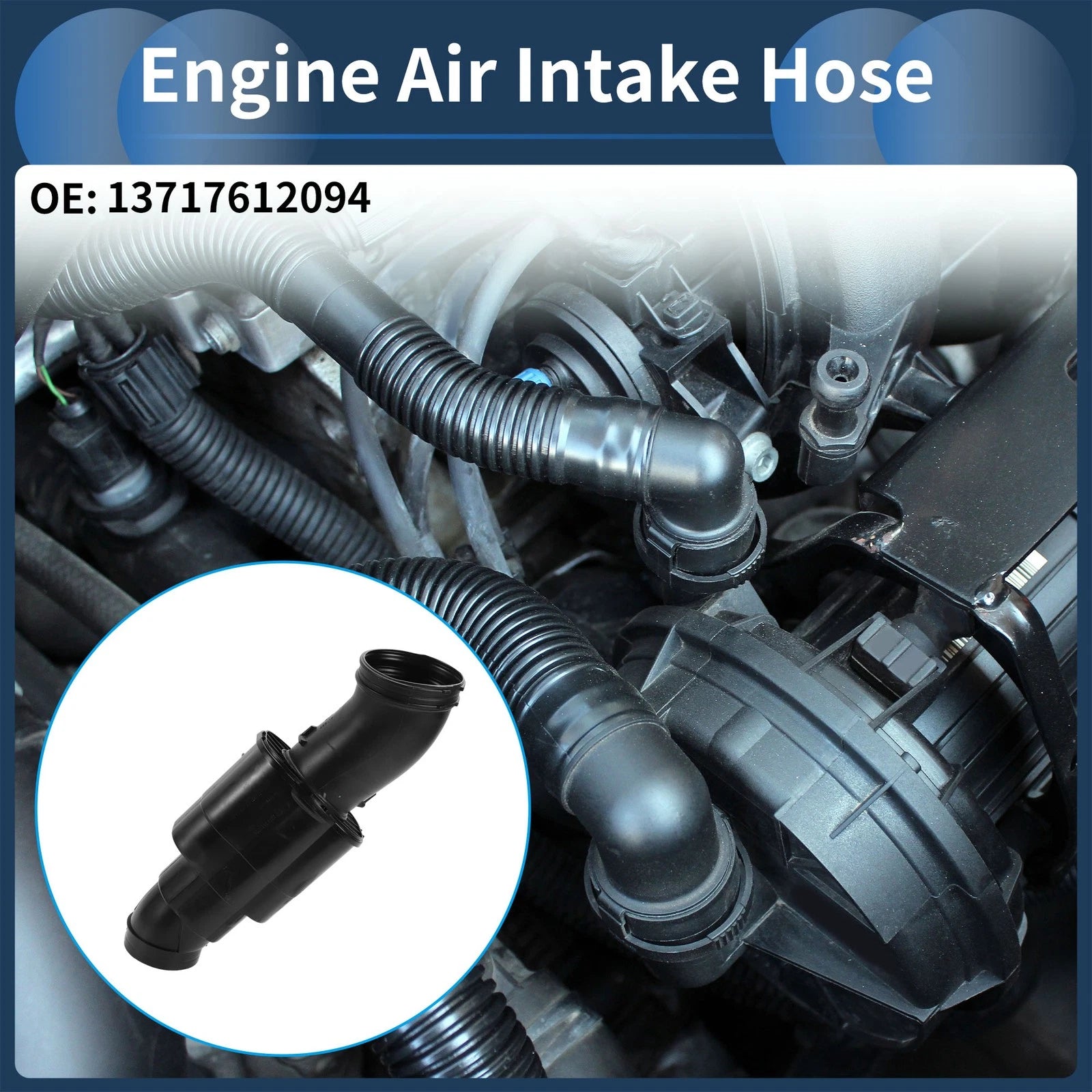 Engine Air Intake Hose for BMW F10 Series 528i (2012–2016) No. 13717612094 Rubber