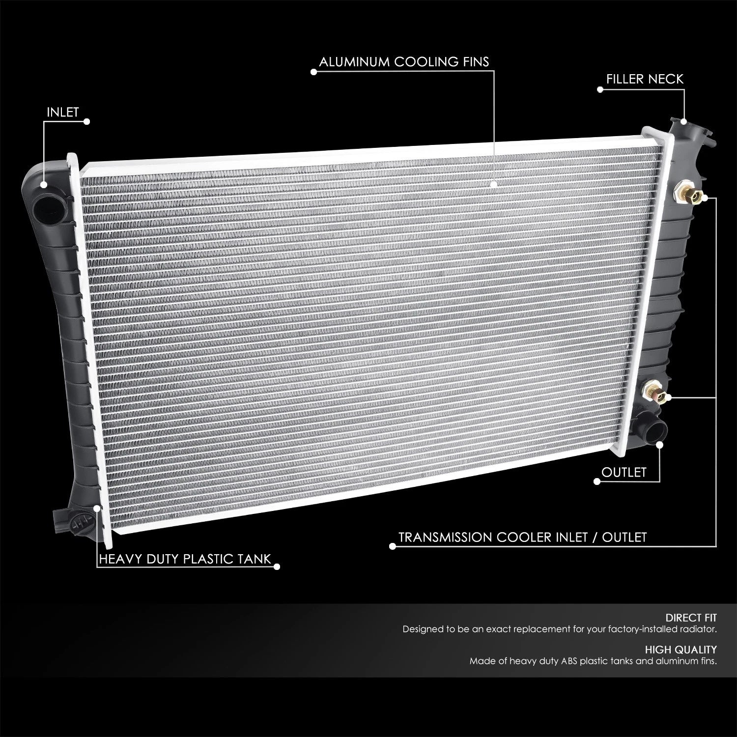 Aluminum Cooling Radiator 921 for Oldsmobile Delta 88 Toronado Riviera LeSabre (1986–1993)