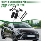 8pcs Front Suspension Kit Tie Rod End Ball Joint for Toyota Sienna (2004–2020)