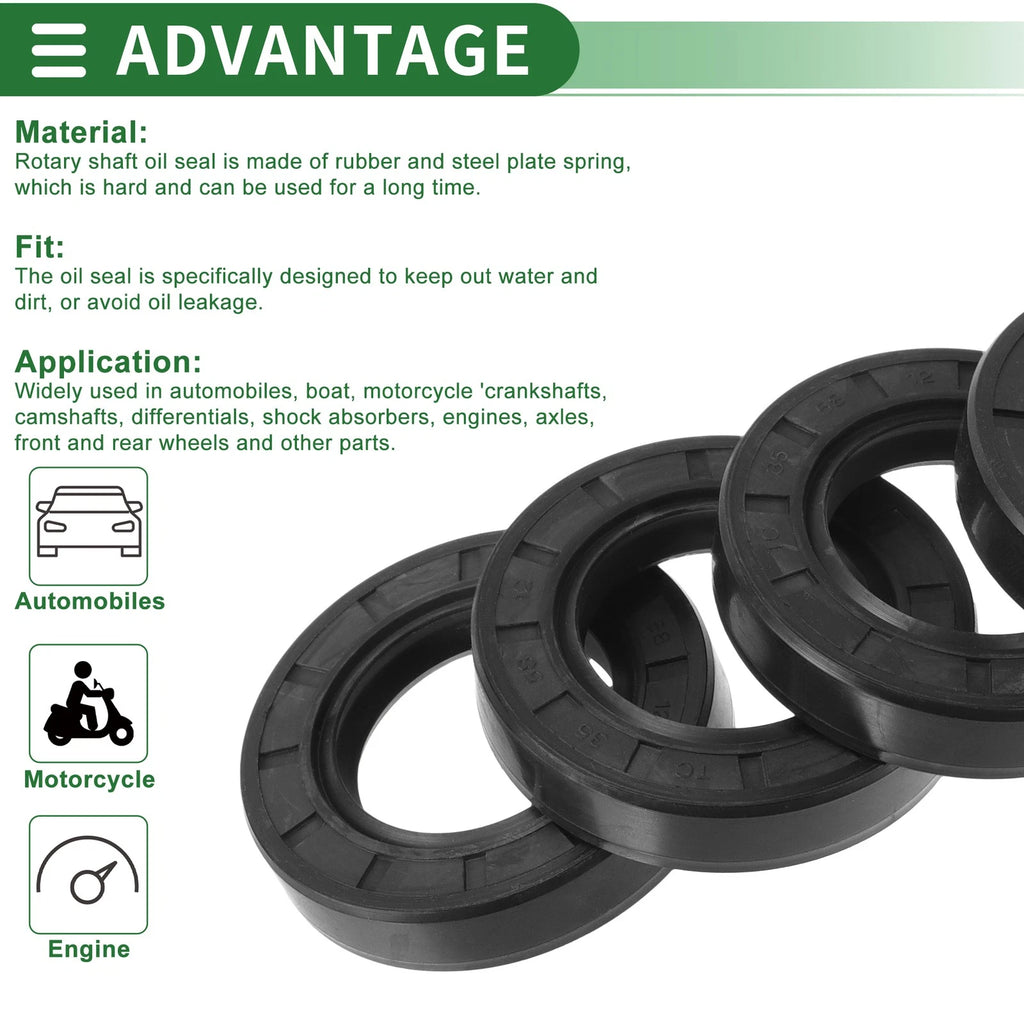 Set of 5 Oil Seal Rotary Shaft Seal NBR Rubber 35x58x12mm