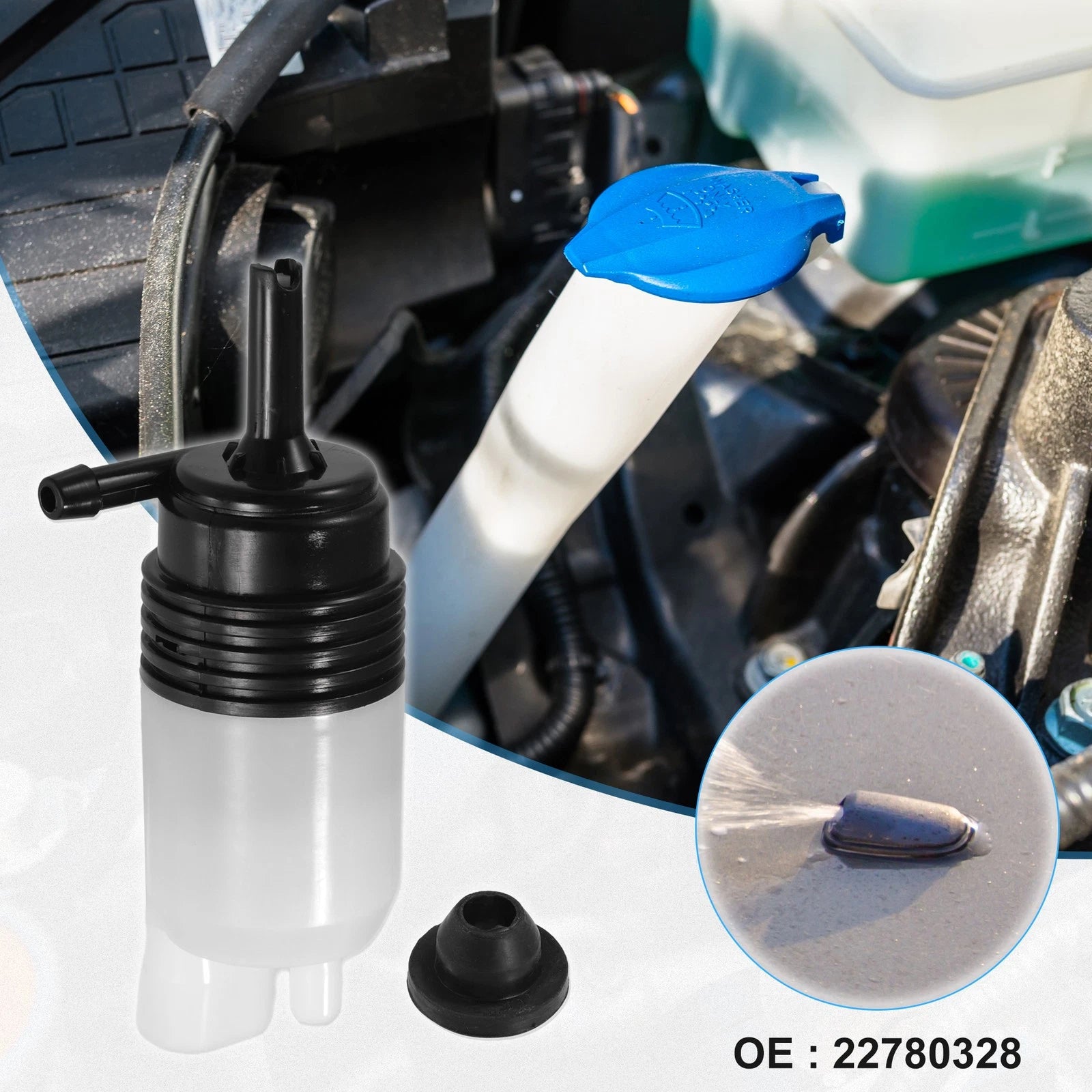 Windshield Washer Motor Pump for Chevrolet Corvette (2014–2019) No. 22780328