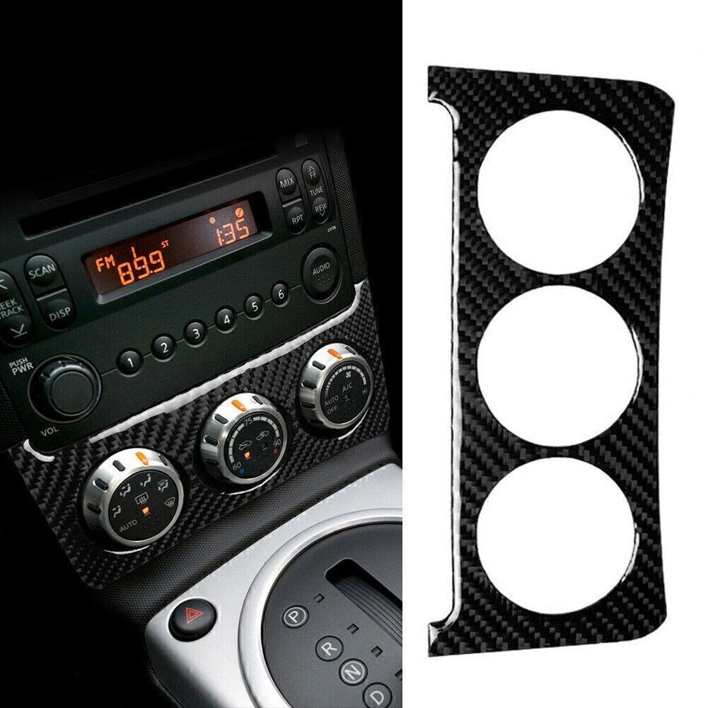 Carbon Fiber Interior Console Switch Trim Sticker Cover for Nissan 350Z (2006–2009)